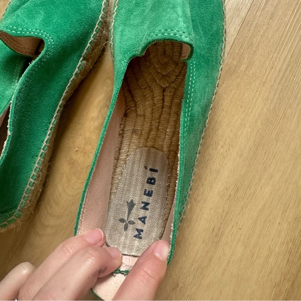 Manebí‎ Classic Green Suede Espadrille Shoes 9.5